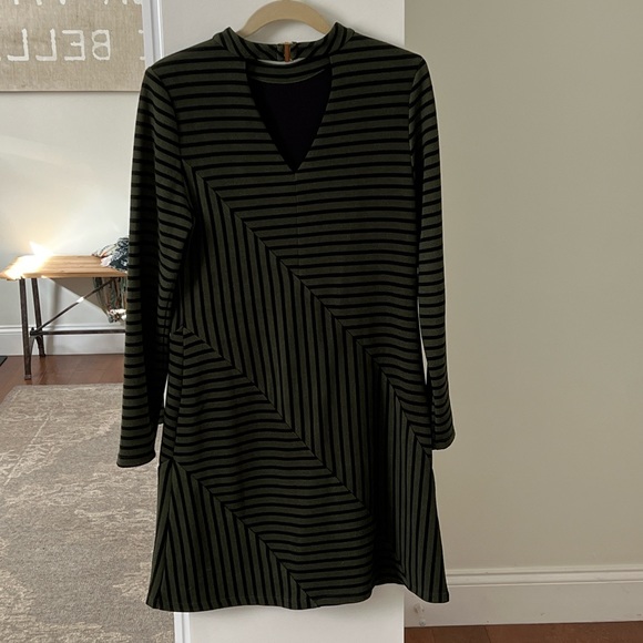 HUTCH Green and Black Striped Long Sleeve Dress - Picture 4 of 5